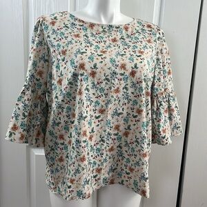 Pastel Floral Tunic w/ Bell Sleeves size XXL